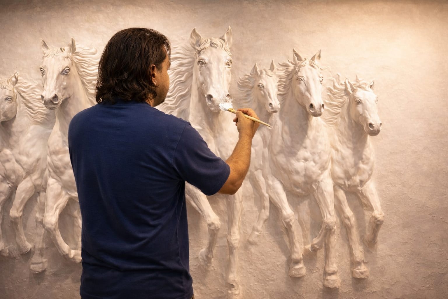 7 hours frp  white wall mural
